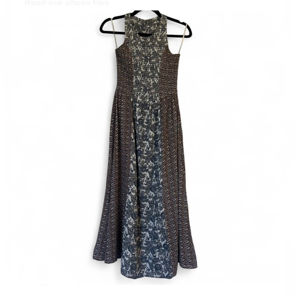 Japna Maxi Dress Smocked Sleeveless Paisley Multicolor Rayon Sleeveless Size S - Picture 1 of 5